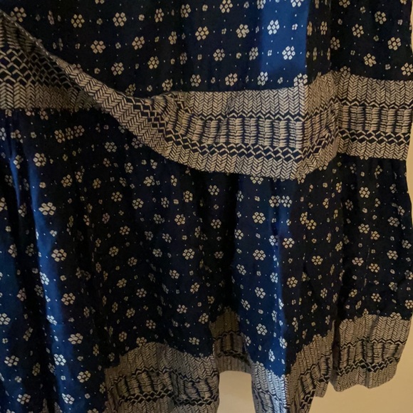 French Connection Flare Blue and Cream Dress - Picture 4 of 8